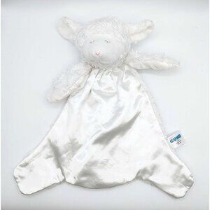 Baby Gund Lamb Snuggle Blanket White Lovey Security Satin Winky Huggy Buddy